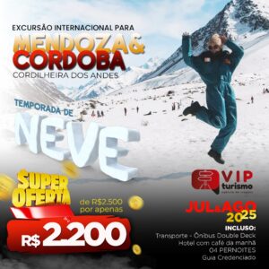<span style="color: #ff0000;"><strong> 🇦🇷<b> MENDOZA + CÓRDOBA </strong></span> </b></b>🇦🇷 Férias de Inverno - SAÍDA 09/07 <b> <span style="color: #800000;"><strong>**LOTADO** </b></strong></span> </b>