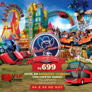 <span style="color: #ff0000;"><strong> <b> 🎠🎡 BETO CARRERO 🎡 🎢 c/ Hotel em Baln. Camboriú 🌞🏖️  </strong></span> </b> Final de Semana 04 e 05/10 <b> <span style="color: #ff0000;"><strong> ** R$ 699, à vista** </strong></span> </b>