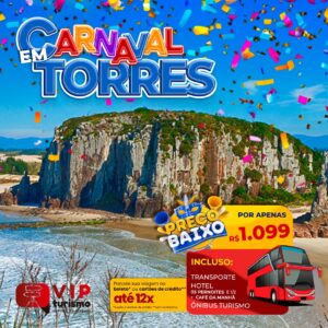 <span style="color: #FFA500;"><strong> <b>🌞 TORRES - Feriadão Carnaval 🏖️ </strong></span> </b> 4 dias & 3 noites <b> <span style="color: #FFA500;"><strong>**R$ 1099, à vista** </b></strong></span> </b>