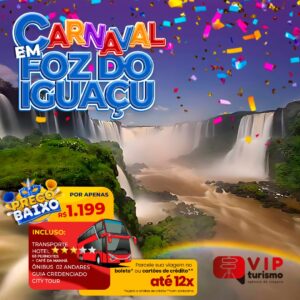 <span style="color: #ff0000;"><strong> <b>🦋FOZ DO IGUAÇU 🌈 </strong></span> </b> Feriadão Carnaval <b> <span style="color: #ff0000;"><strong> **R$ 1199,00** </strong></span> </b>
