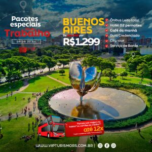<span style="color: #ff0000;"><strong> <b>🇦🇷 BUENOS AIRES 🇦🇷 </strong></span> </b> Feriadão Dia do Trabalhador <b> <span style="color: #ff0000;"><strong> **PROMO R$ 1.299, à vista** </strong></span> </b>