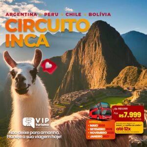 <span style="color: #ff0000;"><strong> <b> CIRCUITO INCA: 🇦🇷 ARGENTINA 🇨🇱 CHILE 🇧🇴 BOLÍVIA 🇵🇪 PERU </strong></span> </b></b> SAÍDA 10/05 <b> <span style="color: #ff0000;"><strong>**PROMO R$ 7.999,** </b></strong></span> </b>