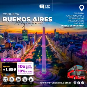 <span style="color: #ff0000;"><strong> <b>🇦🇷 BUENOS AIRES 🇦🇷 </strong></span> </b>Férias de Inverno – SAÍDA 29/07 <span style="color: #ff0000;"><strong><b>**R$ 1.899, até 10x s/ juros**</b></strong></span>