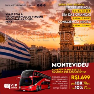 <span style="color: #ff0000;"><strong> <b>🇺🇾 MONTEVIDÉU 🇺🇾 </strong></span> </b> Feriadão Consciência Negra 20/11 <b> <span style="color: #800000;"><strong>**R$ 1.699, até 10x s/ juros** </strong></span> </b> </b>