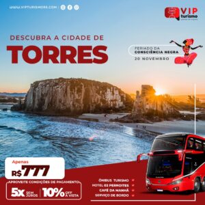 <span style="color: #FFA500;"><strong> <b>🌞 TORRES - Feriadão Consciência Negra 🏖️ </strong></span> </b> 3 dias & 2 noites <b> <span style="color: #FFA500;"><strong>**PROMO R$ 699, à vista** </b></strong></span> </b>
