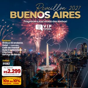 <span style="color: #ff0000;"><strong> <b>🇦🇷 BUENOS AIRES 🇦🇷 </strong></span> </b> Réveillon 26/27 <b> <span style="color: #ff0000;"><strong> **R$ 2.299, até 10x s/ juros** </strong></span> </b>